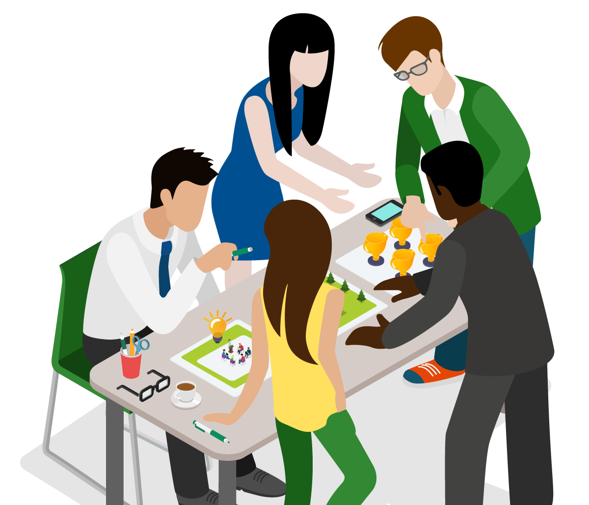 People working together at a table